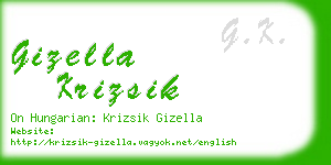 gizella krizsik business card